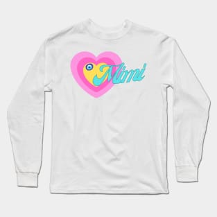 Mimi in Colorful Heart Illustration Long Sleeve T-Shirt